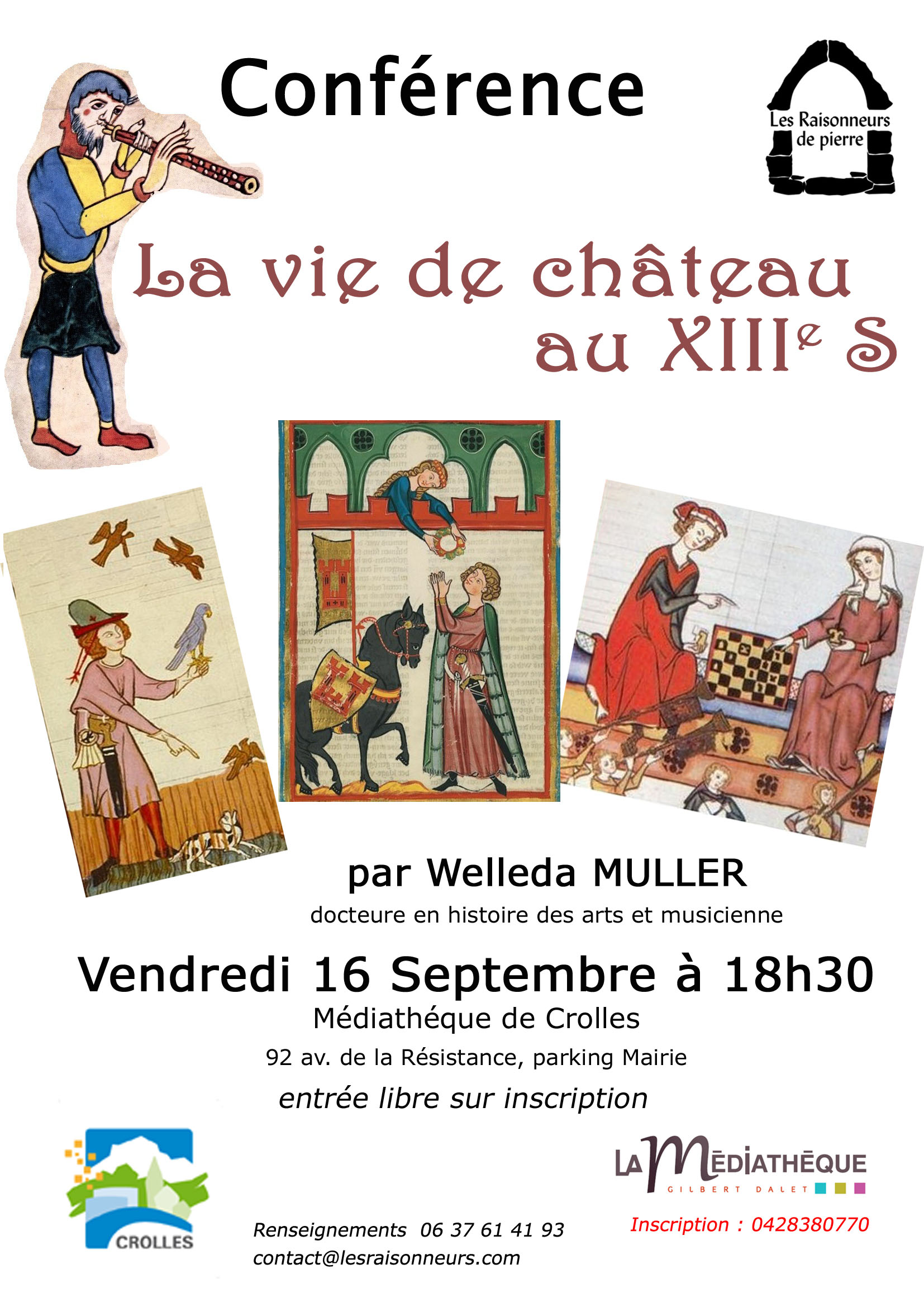 Affiche de la Conférence Vie de château au XIIIe siècle